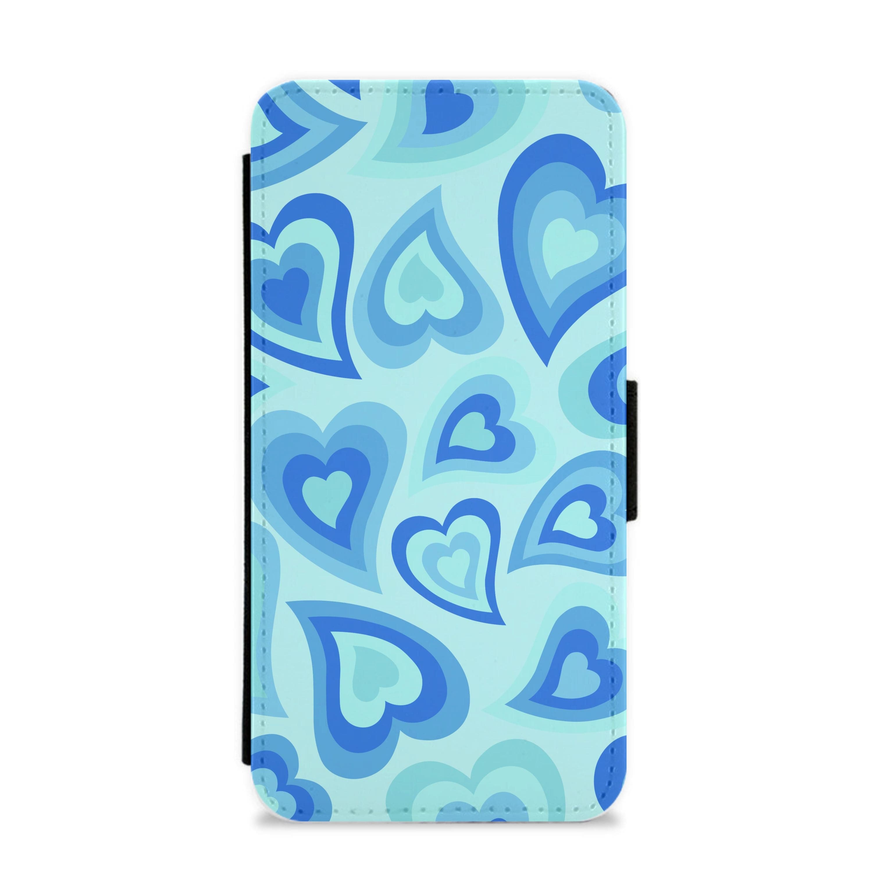 Blue Hearts - Trippy Patterns Flip / Wallet Phone Case