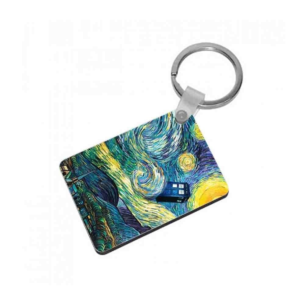 Starry Night Tardis - Doctor Who Keyring - Fun Cases