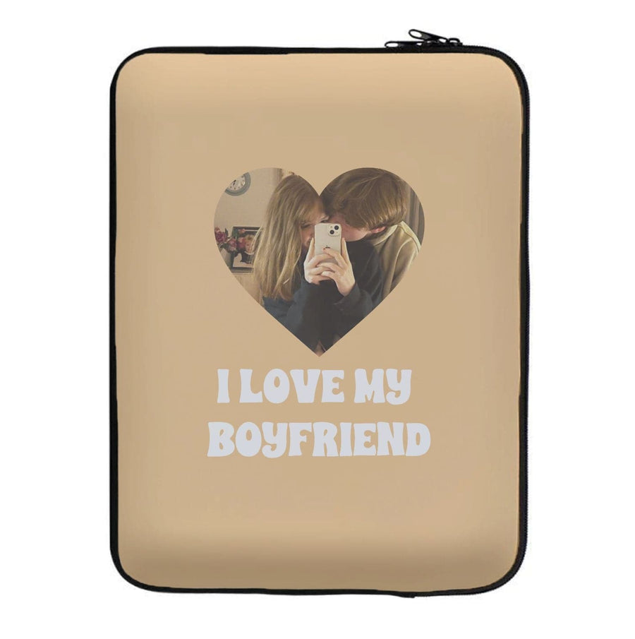 I Love My Boyfriend - Personalised Couples Laptop Sleeve