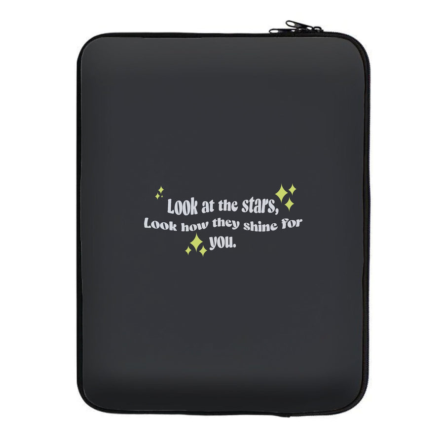 Look At The Stars - Black Colplay Laptop Sleeve