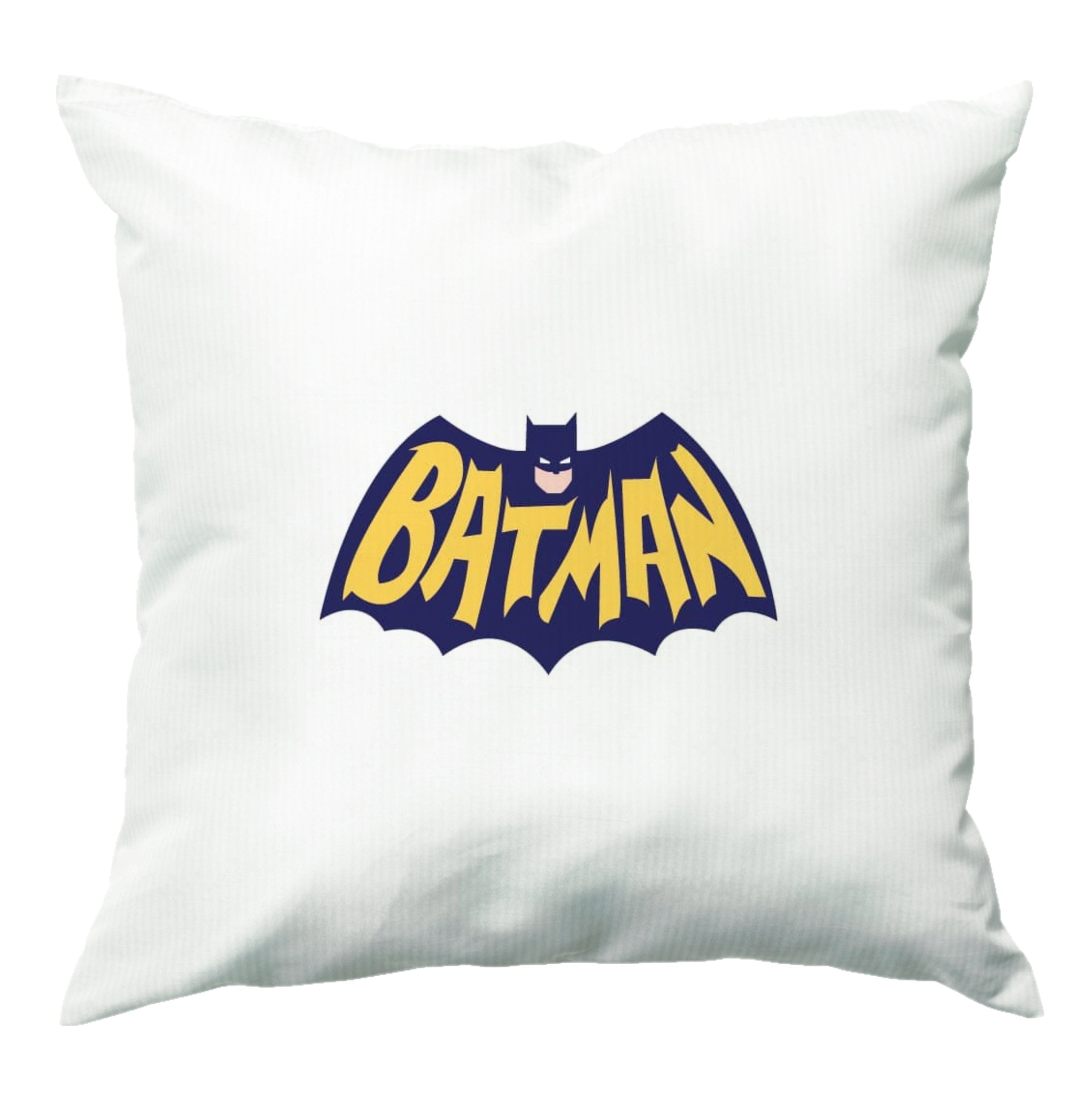 Bat Superhero Purple Logo Cushion