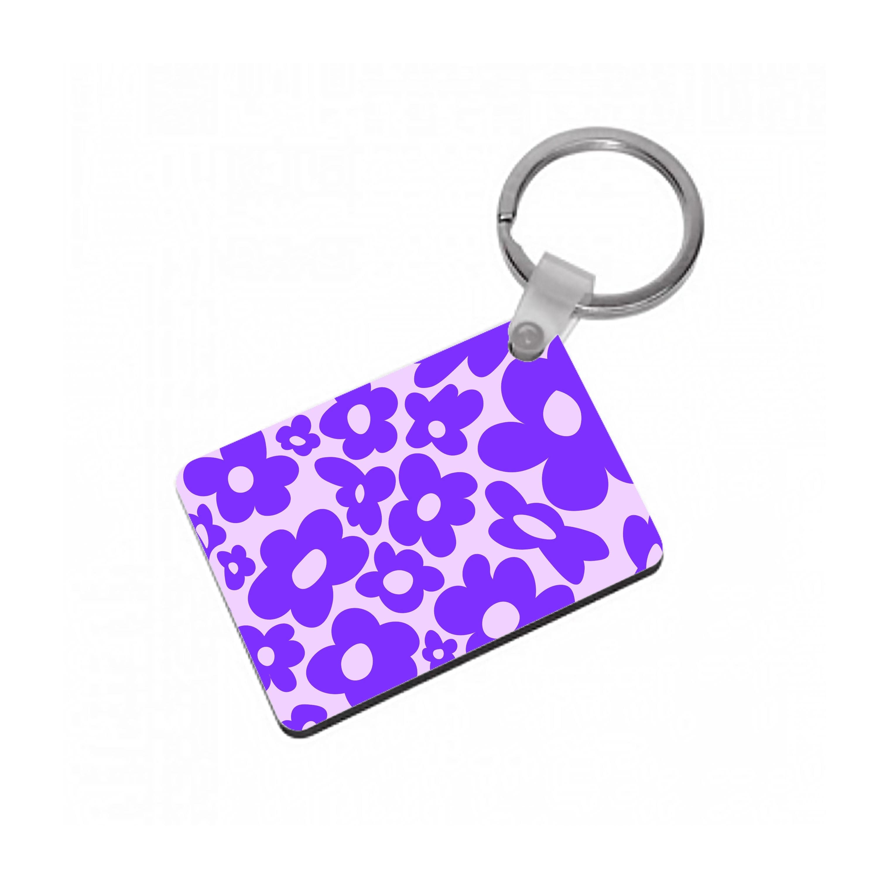 Purple Flowers - Trippy Patterns Keyring