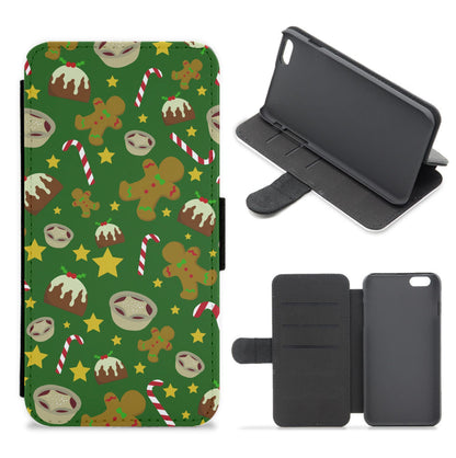 Festive - Christmas Patterns Flip / Wallet Phone Case