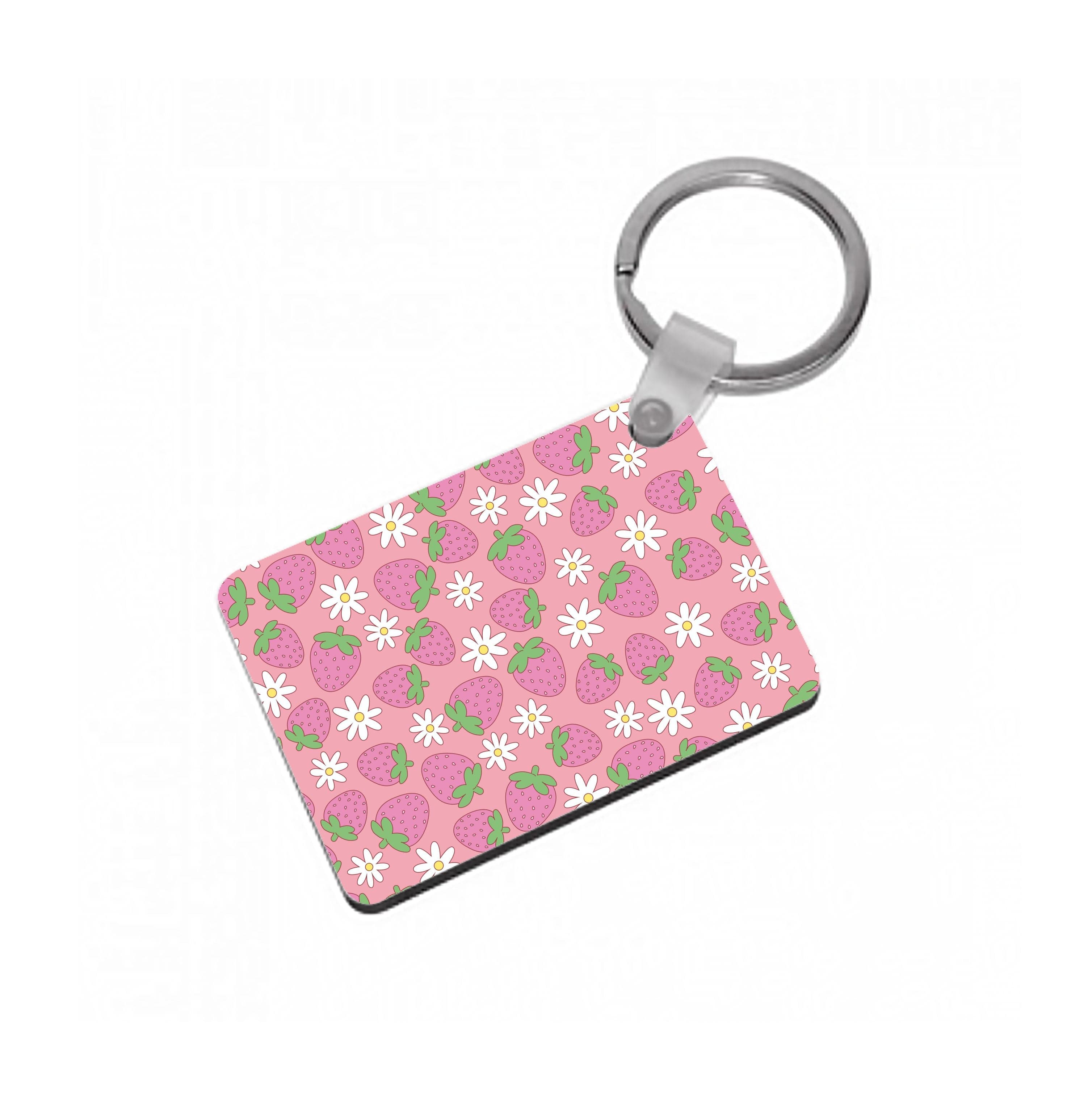 Pink Strawberries - Spring Patterns Keyring