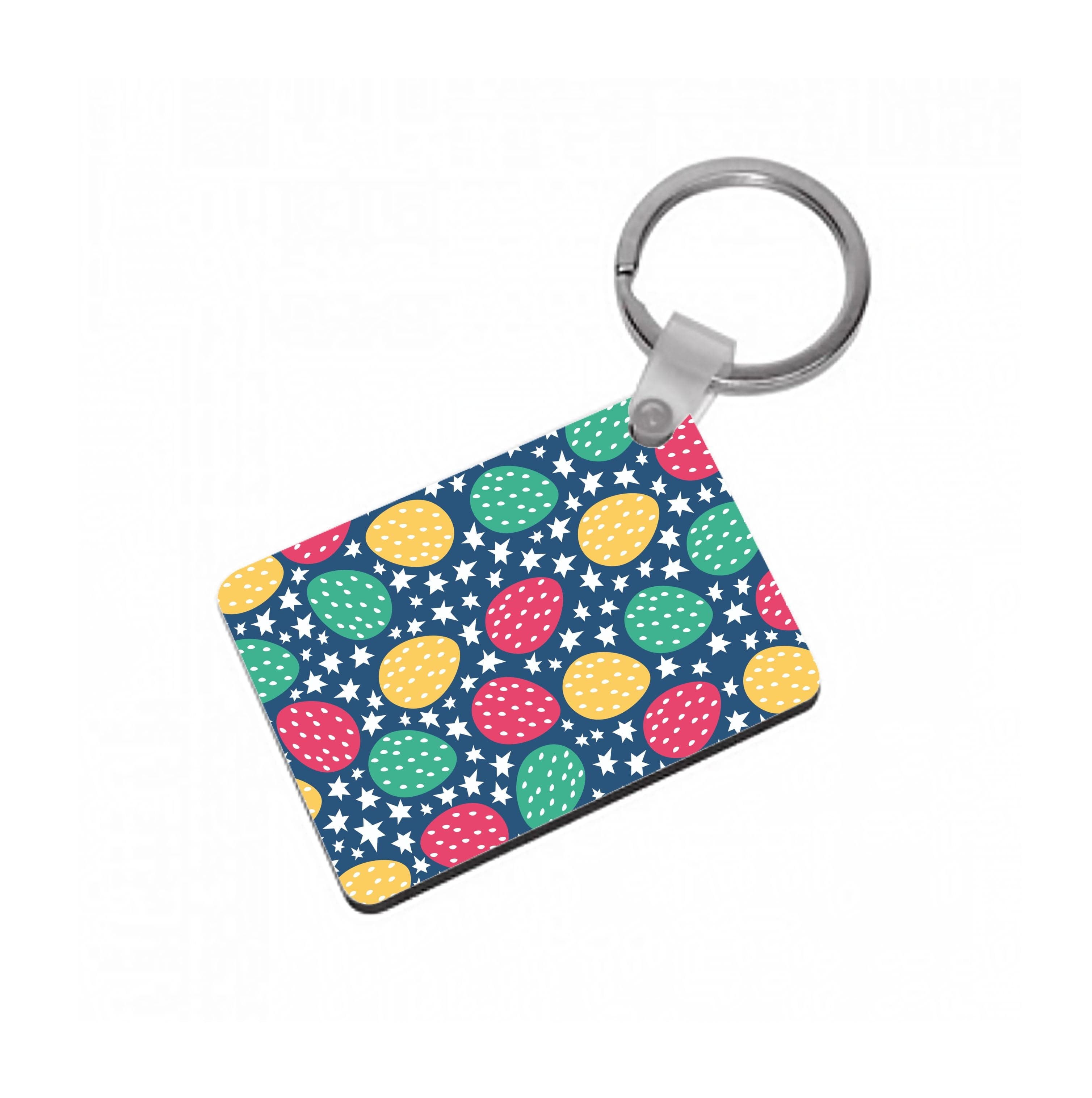 Blue Easter Eggs - Easter Patterns Keyring