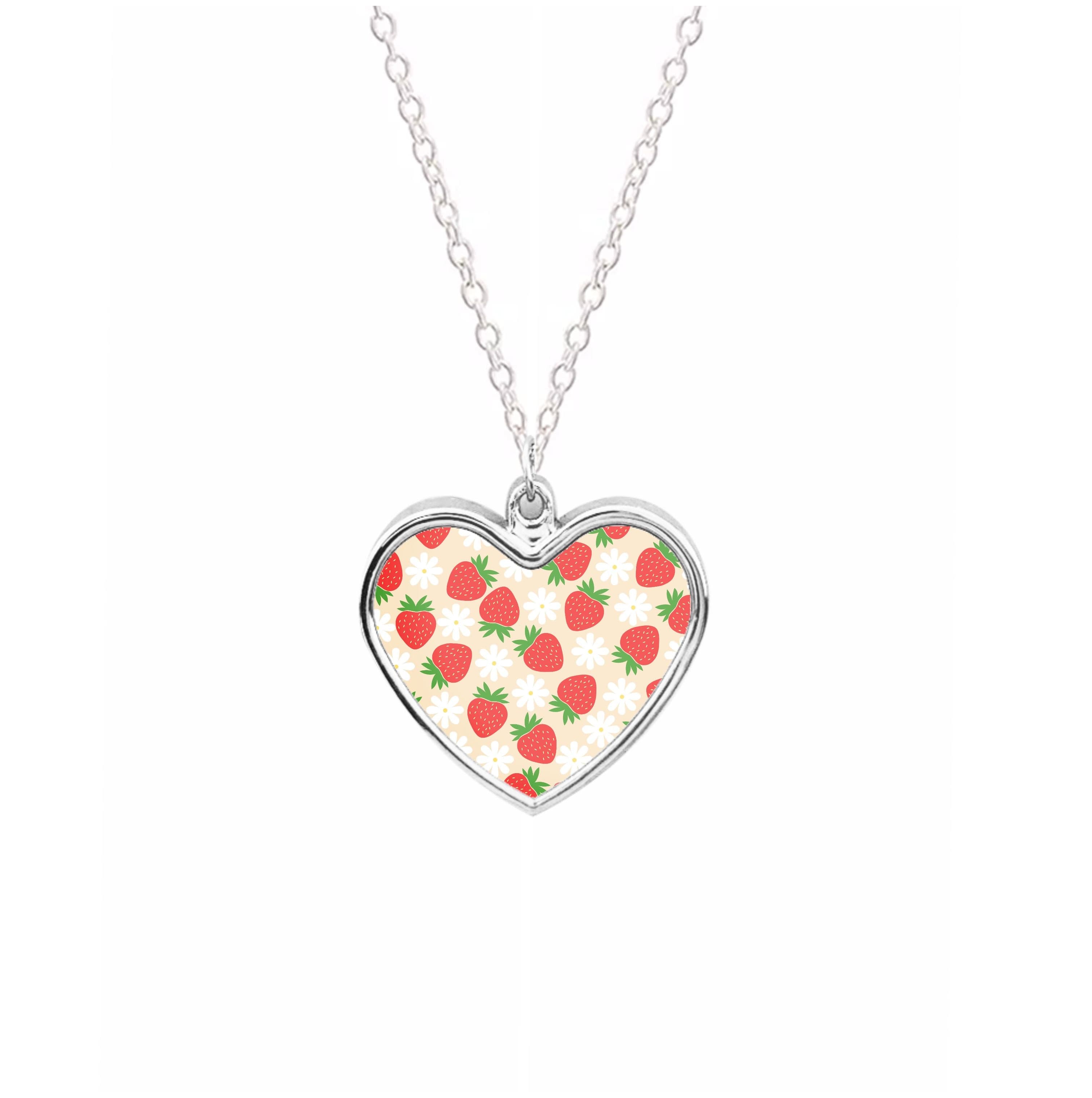 Strawberries and Flowers - Spring Patterns Necklace