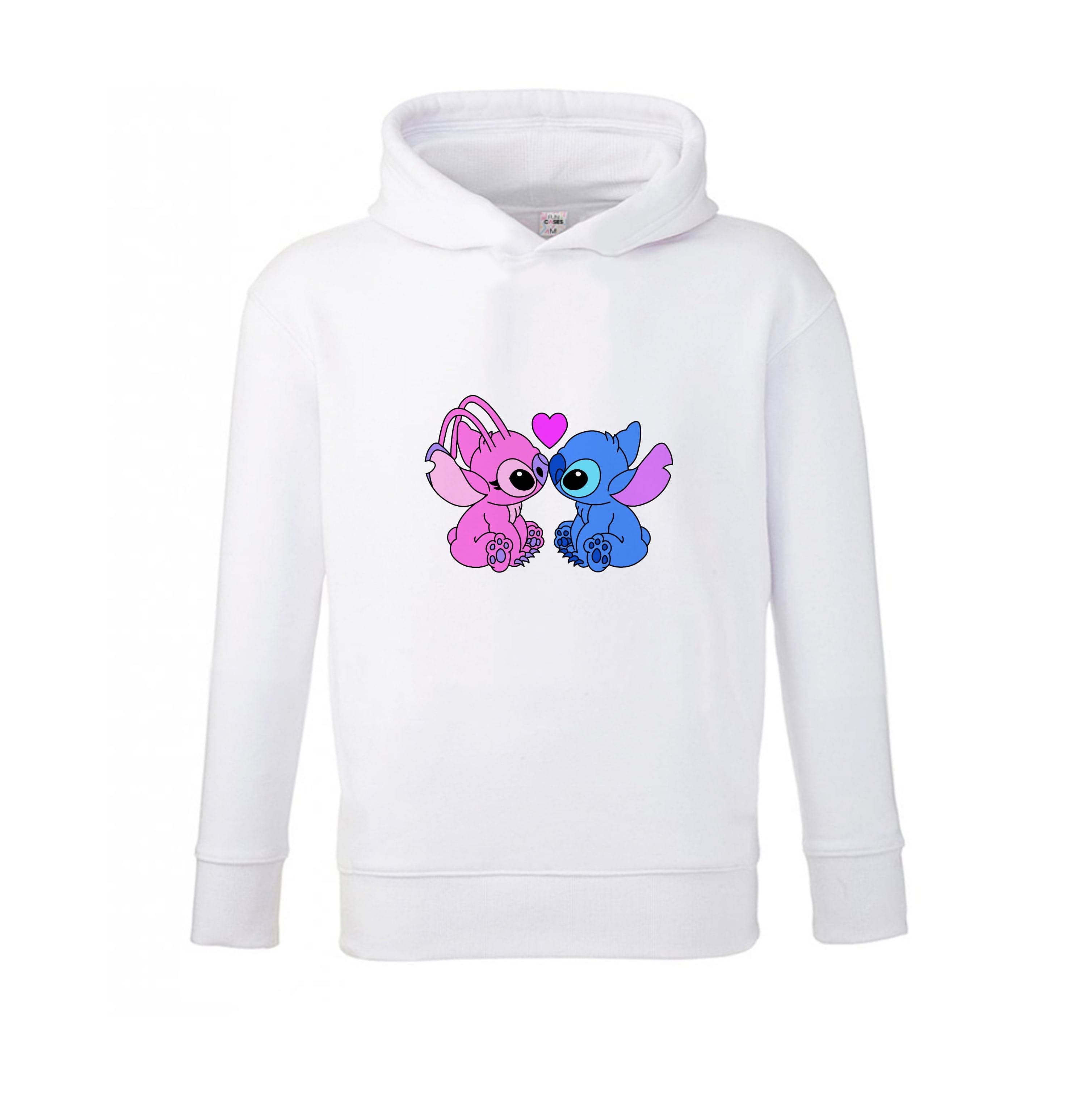 Angel And Blue Alien - Pink Alien Kids Hoodie