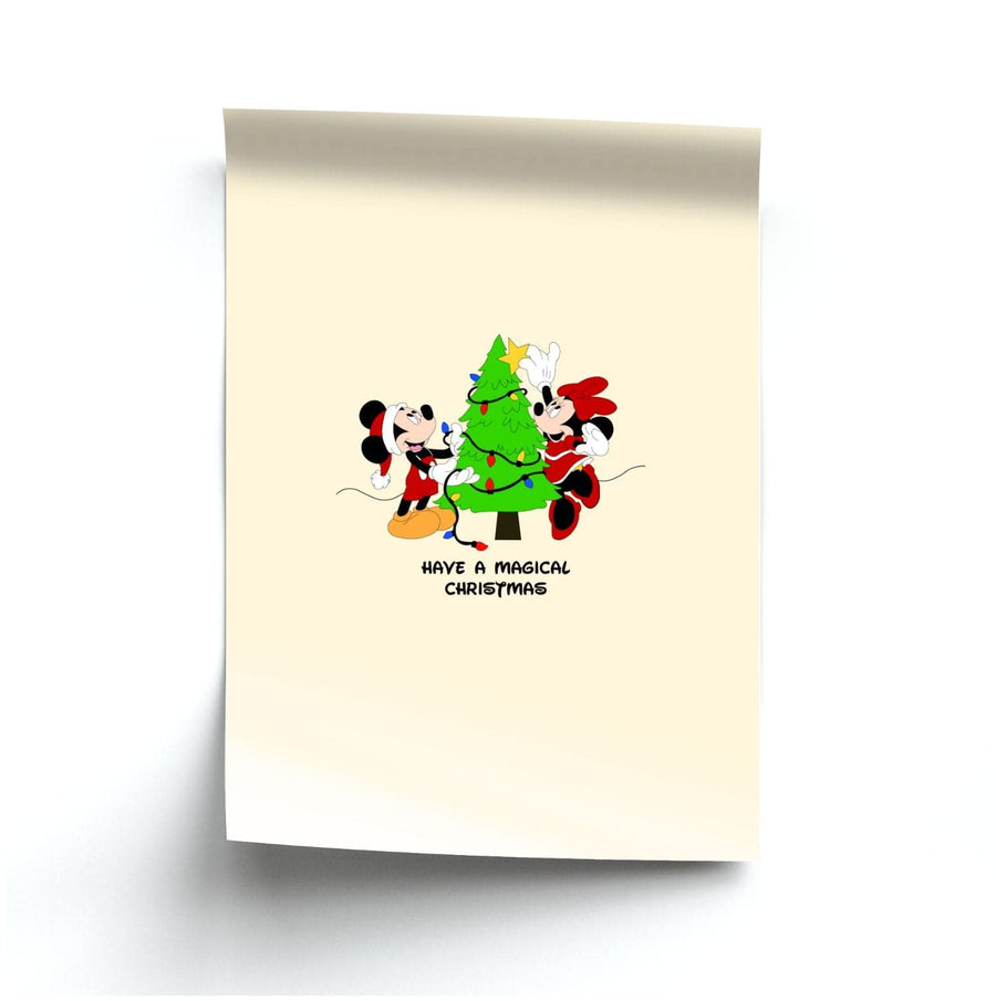 Festive Mickey And Minnie Mouse - Christmas  Poster