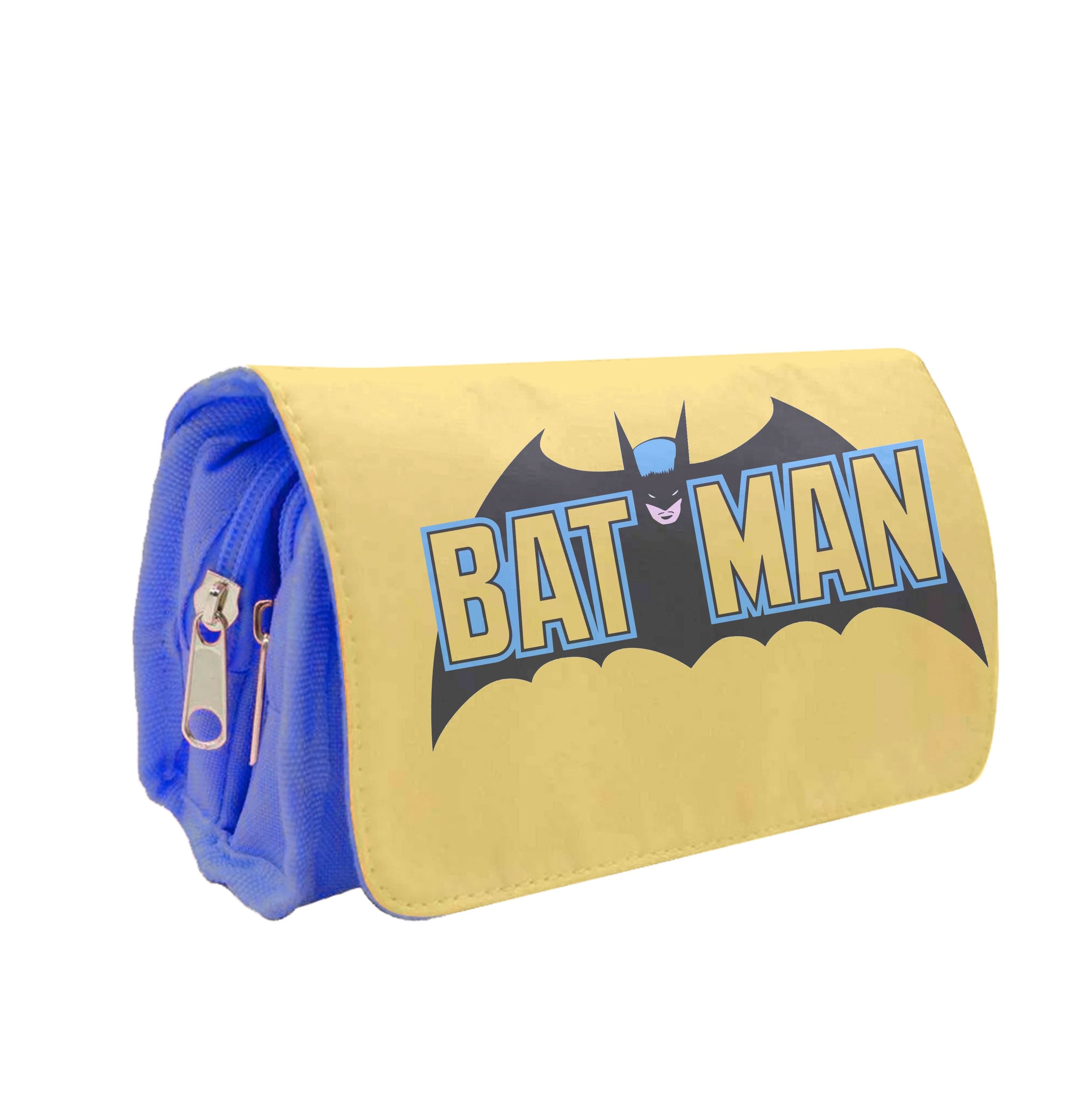 Yellow Bat Superhero Logo Pencil Case