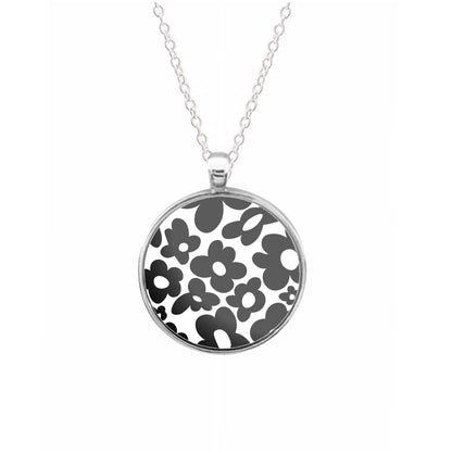 Black Flowers - Trippy Patterns Necklace