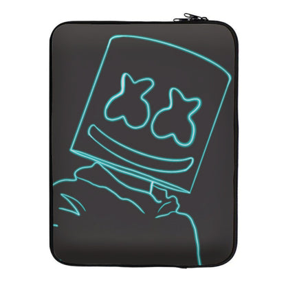 Black White Helmet DJ Neon Laptop Sleeve