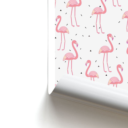 Pink Flamingo Pattern Poster