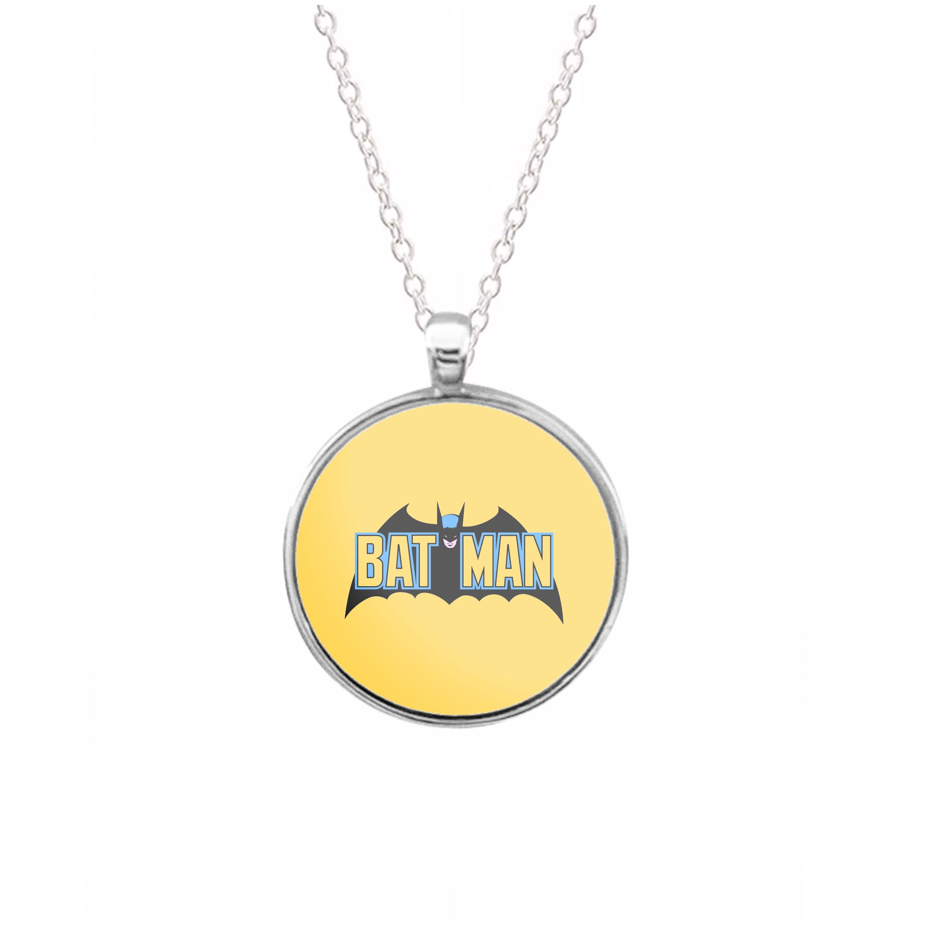 Yellow Bat Superhero Logo Necklace