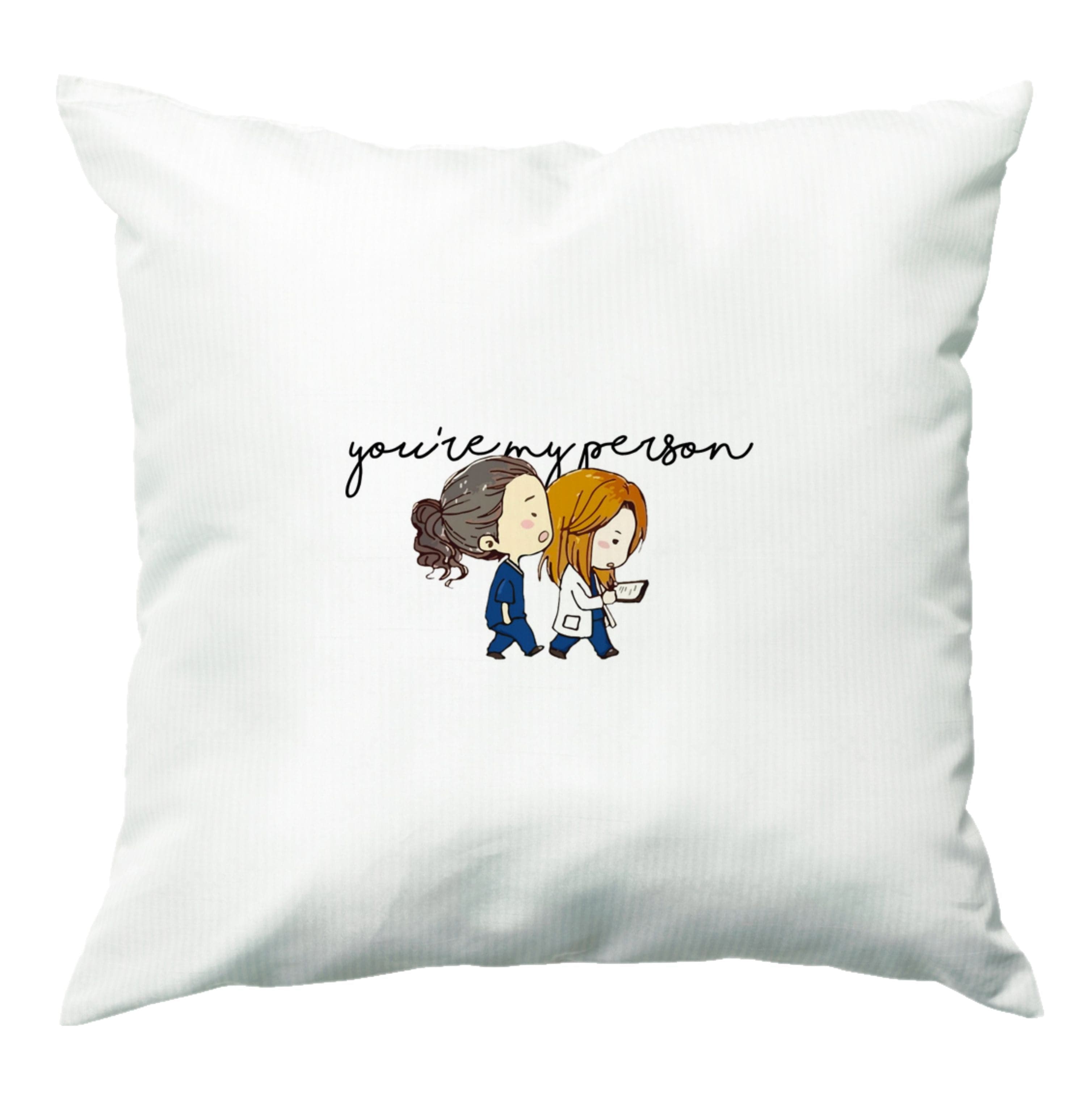 You're My Person Cartoon - Grey's Cushion