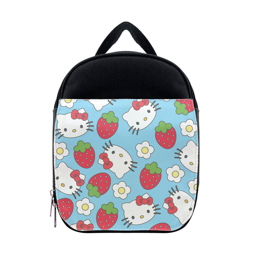 Strawberries And Flowers Pattern - Hello Kitty Lunchbox