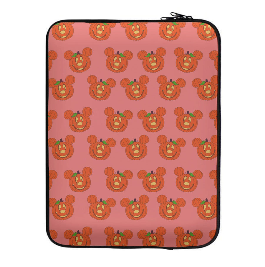 Mickey Mouse Pumpkin Pattern - Disney Halloween Laptop Sleeve