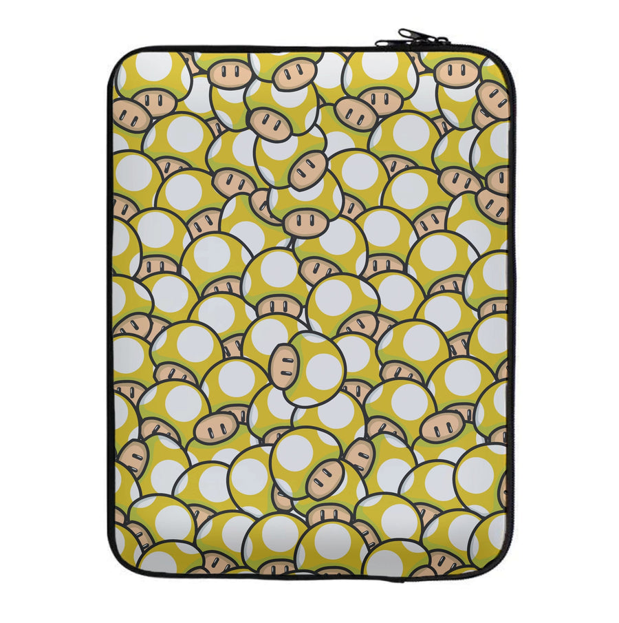 Mushroom Pattern - Yellow Laptop Sleeve