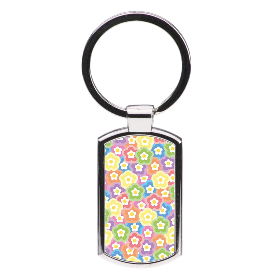 Psychedelic Flowers - Floral Patterns Luxury Keyring