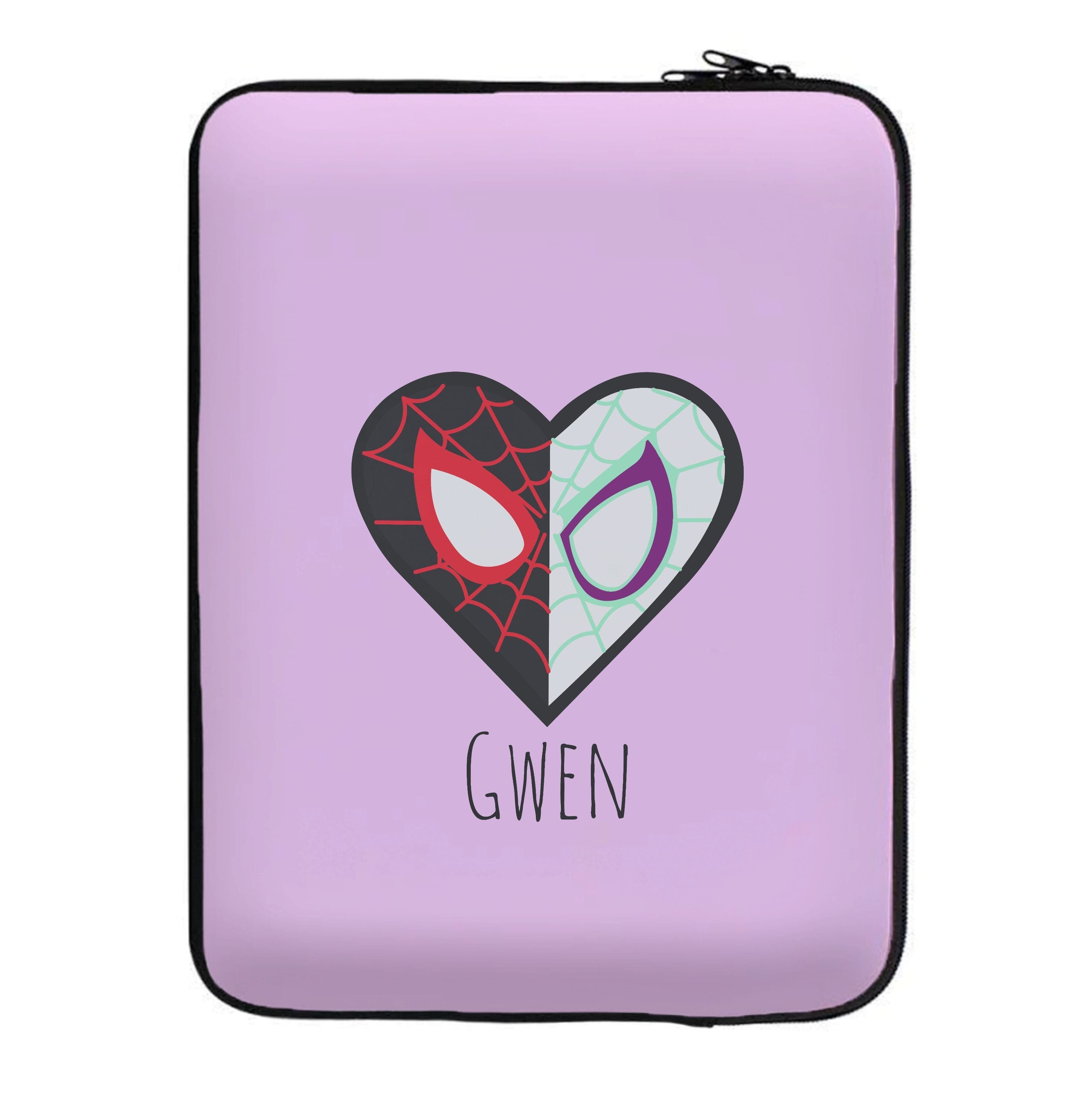 Gwen And SpiderMan - Personalised Superhero Comic Laptop Sleeve