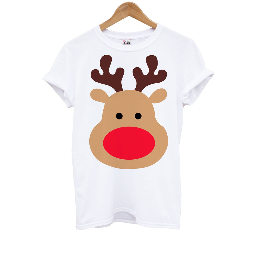 Rudolph Face - Christmas Kids T-Shirt