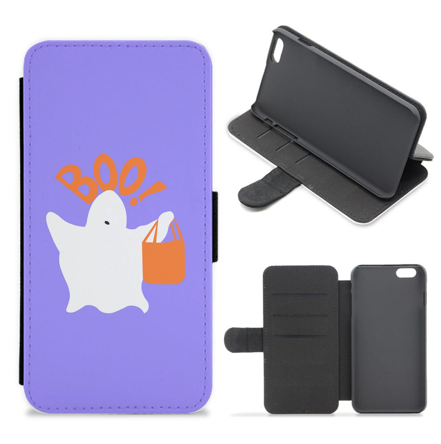 Ghost Boo! - Halloween Flip / Wallet Phone Case