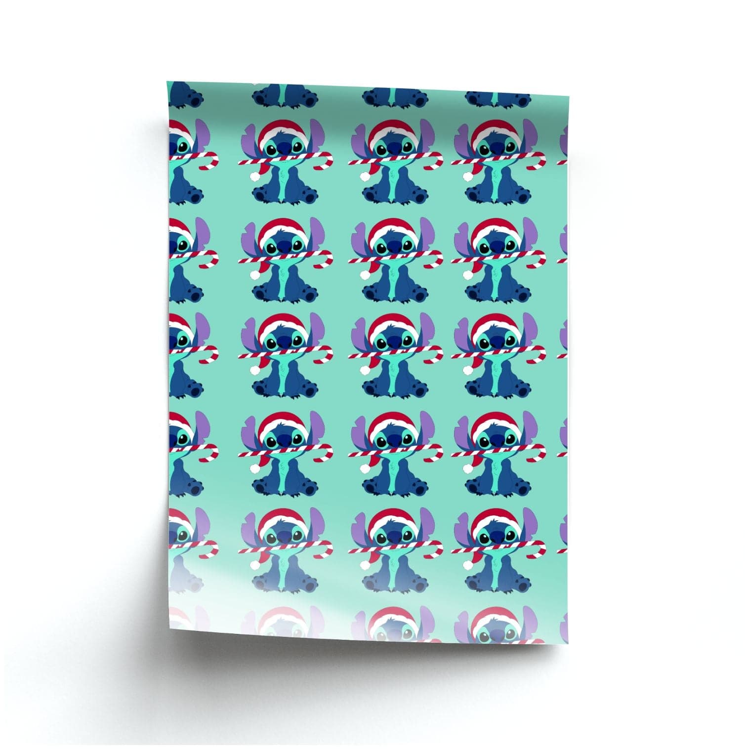 Christmas Blue Alien Pattern Poster