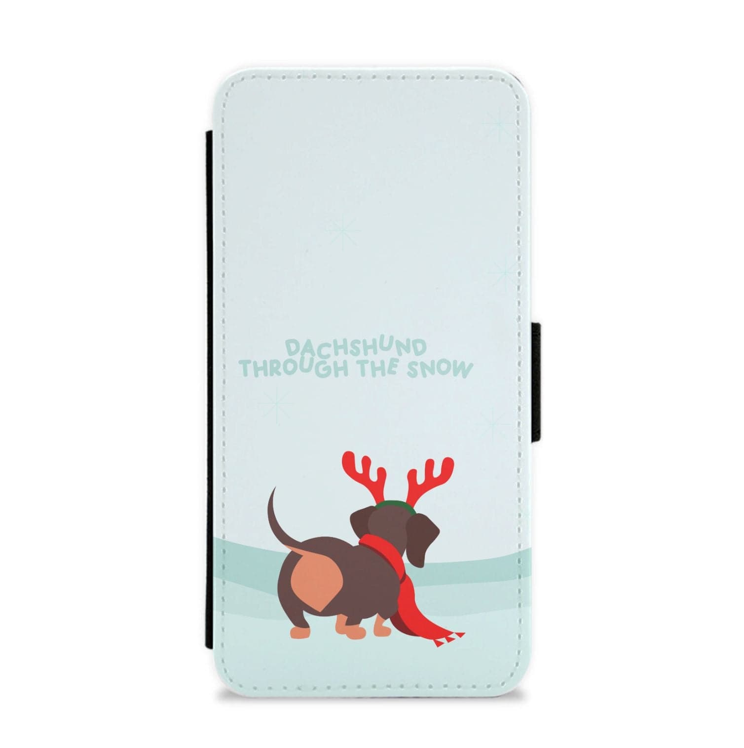 Dachshund Through The Snow - Christmas Flip / Wallet Phone Case