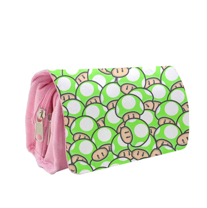 Mushroom Pattern - Green Pencil Case