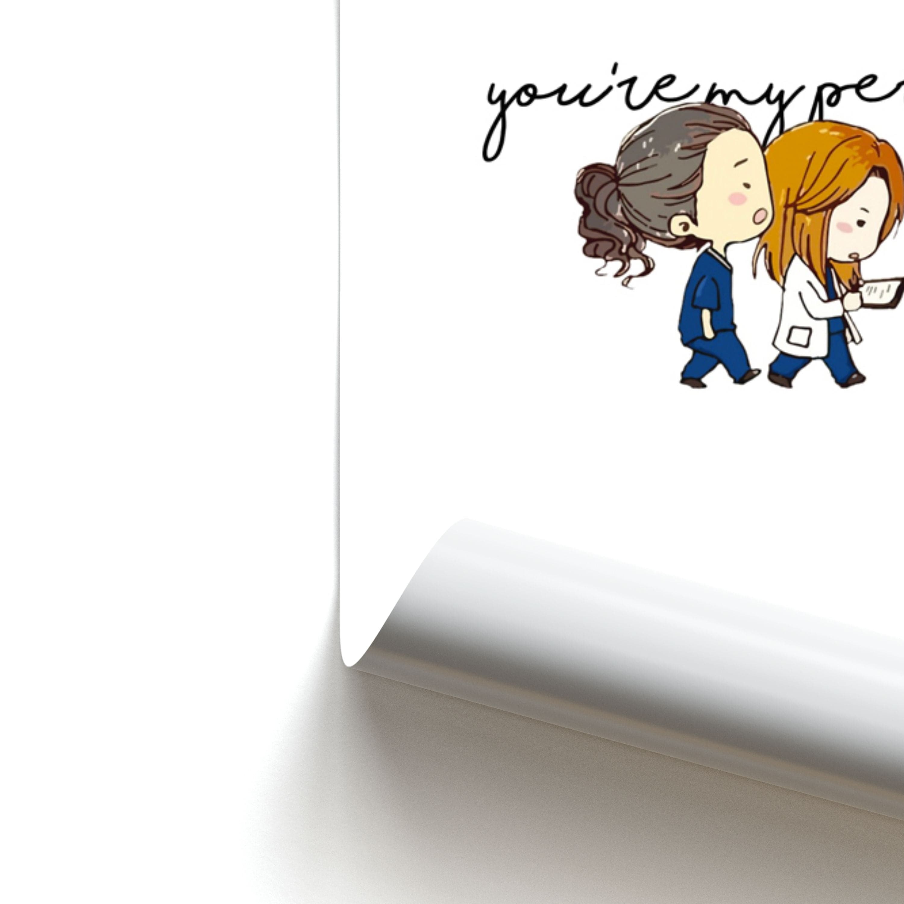 You're My Person Cartoon - Grey's Poster