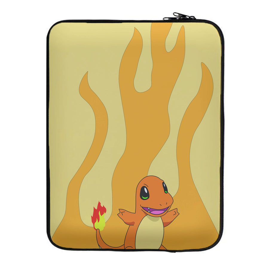 Charmander fire background - Pokemon Laptop Sleeve