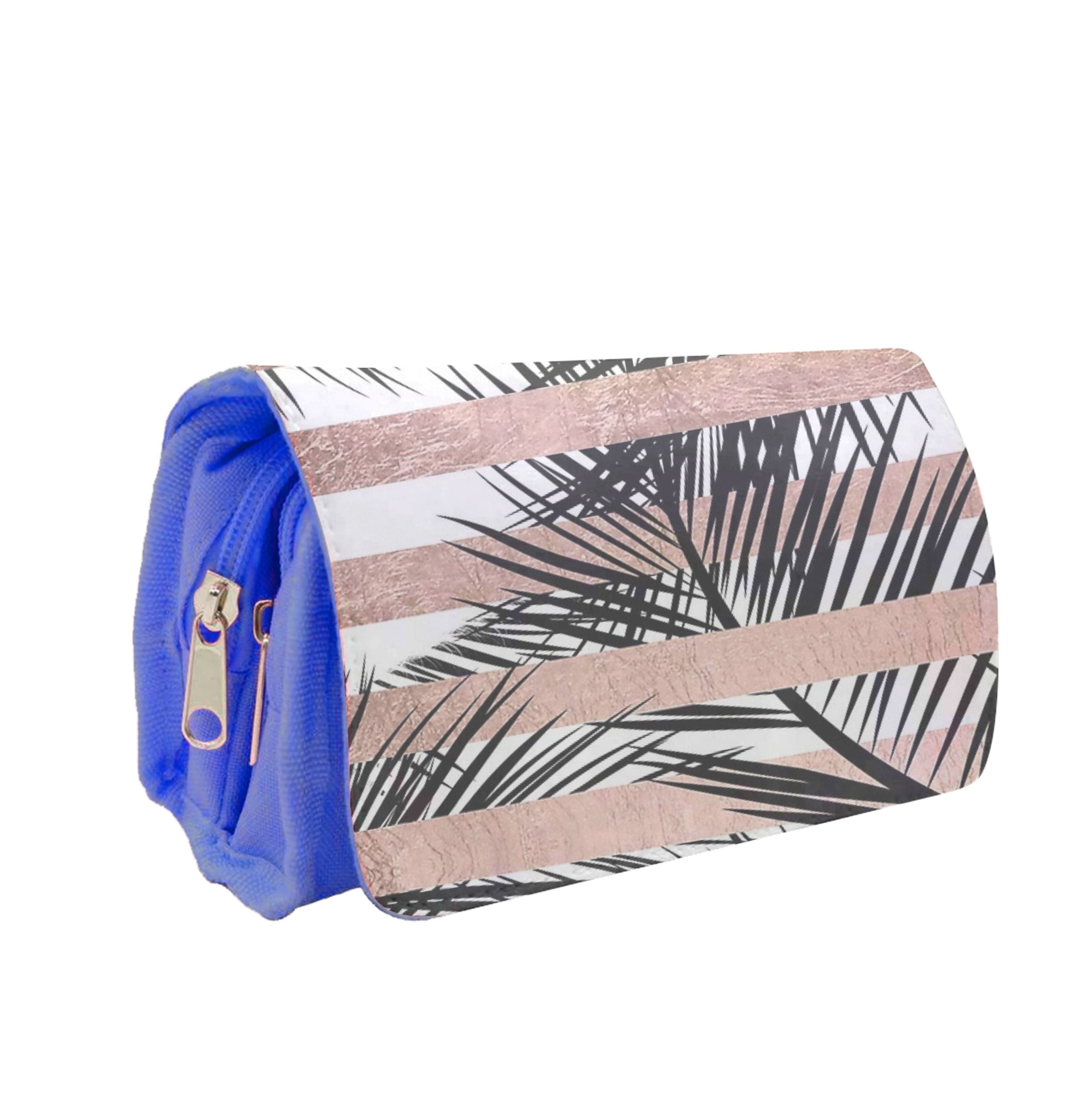 Rose Gold Tropical Palm Leaf Pattern Pencil Case