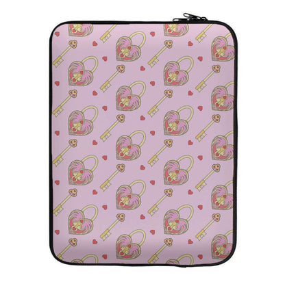 Pink Locket And Key - Valentine's Day Laptop Sleeve