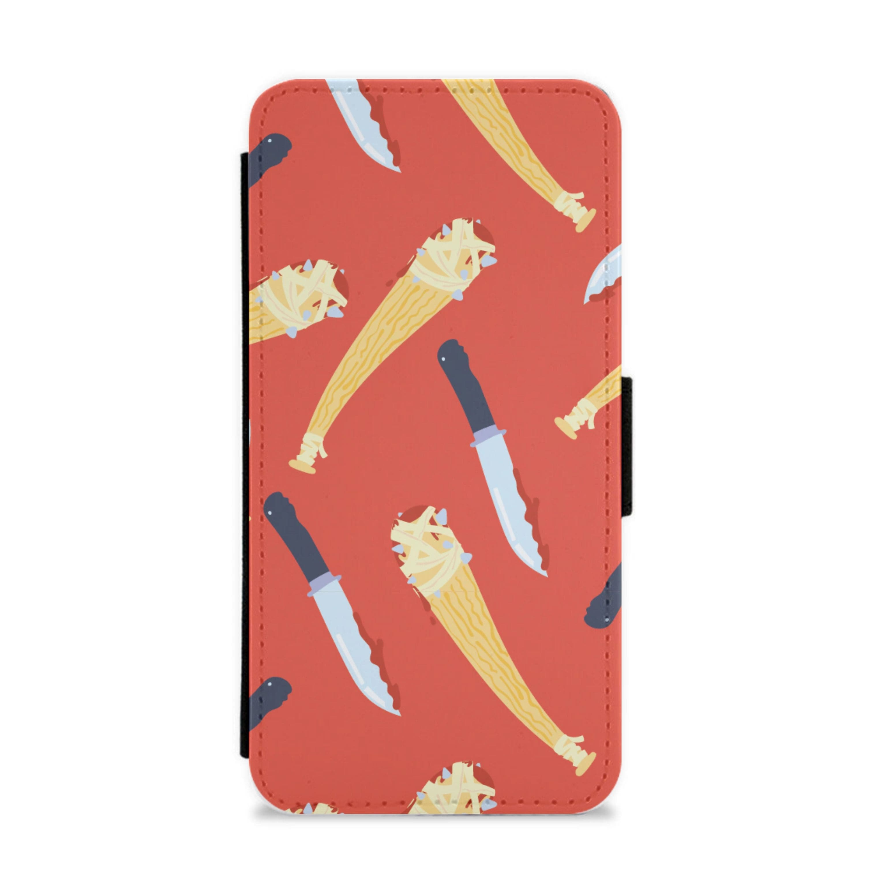 Knives And Bats Pattern - Halloween Flip / Wallet Phone Case