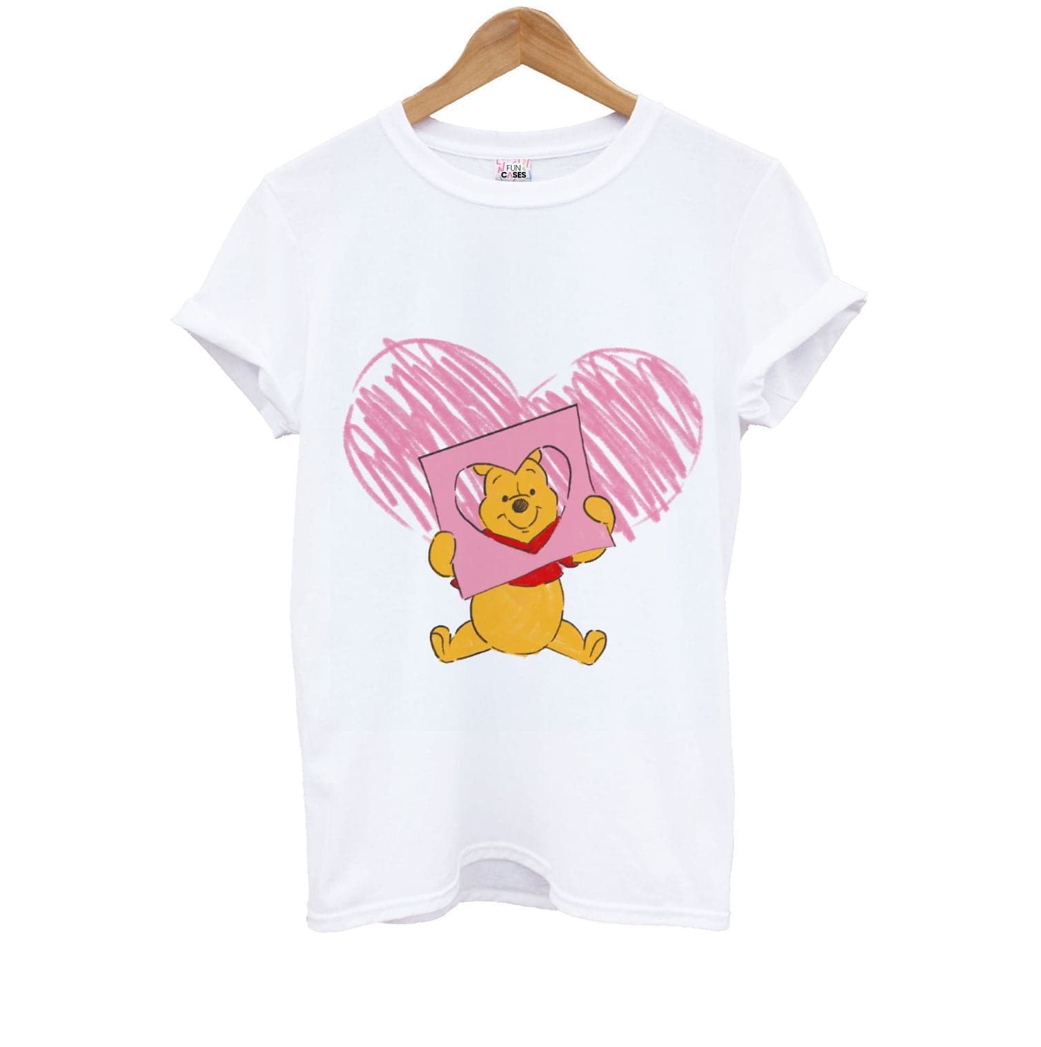 Pooh Heart Drawing Valentine's Kids T-Shirt