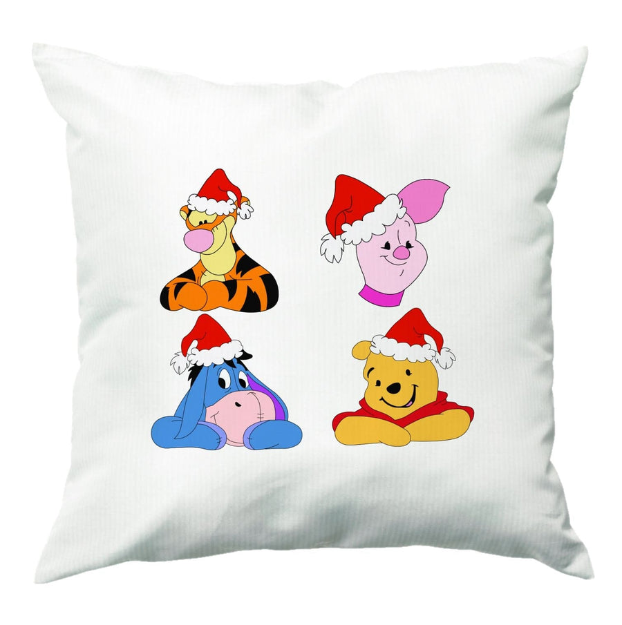 Pooh, Tigger, Eeyore And Piglet Pattern - Disney Christmas Cushion