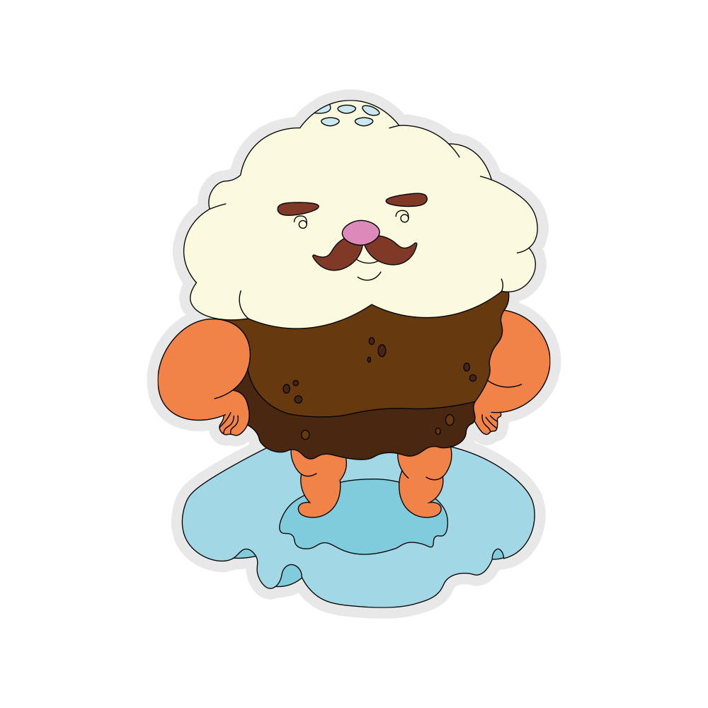 Mr Cupcake Sticker