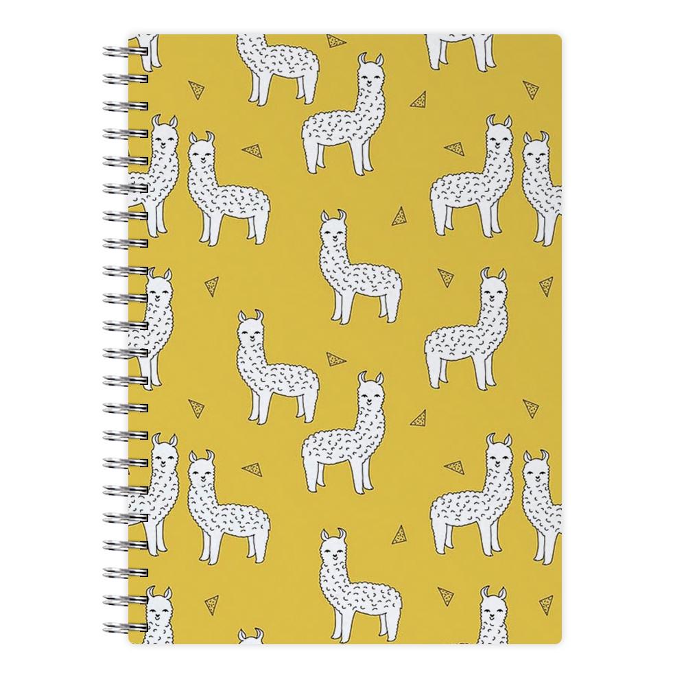 Mustard Alpaca Pattern Notebook - Fun Cases