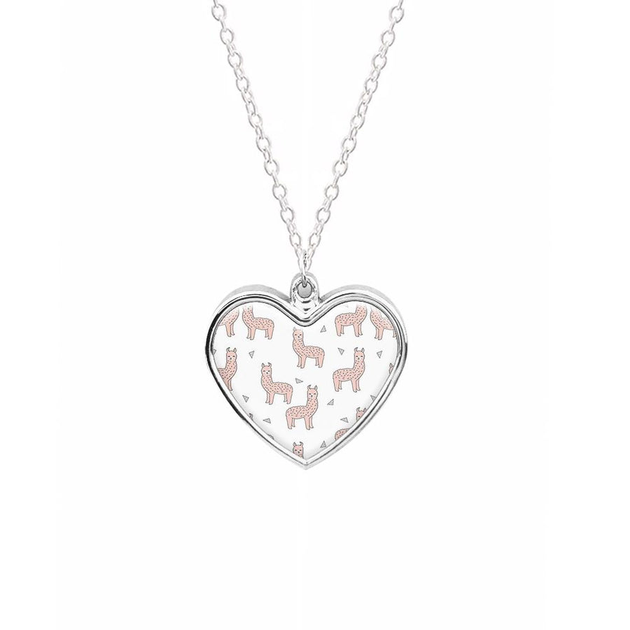 Pale Pink Alpaca Pattern Necklace