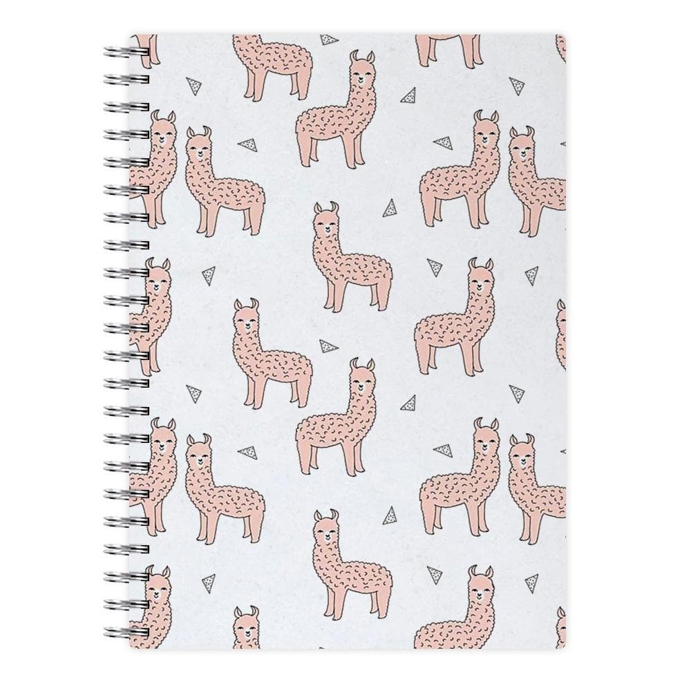 Pale Pink Alpaca Pattern Notebook - Fun Cases