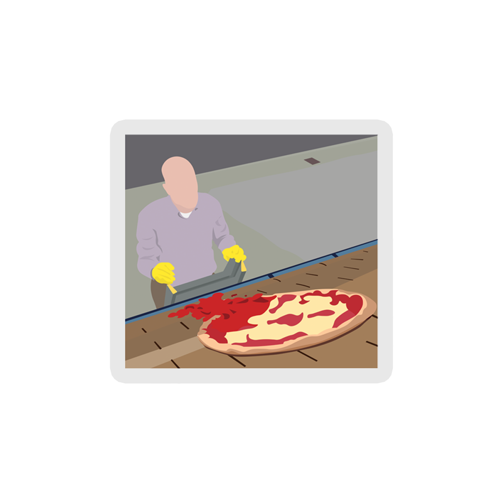 Pizza On The Roof Sticker