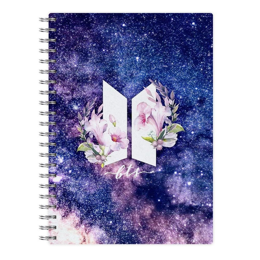 Galaxy Floral BTS Logo Notebook - Fun Cases