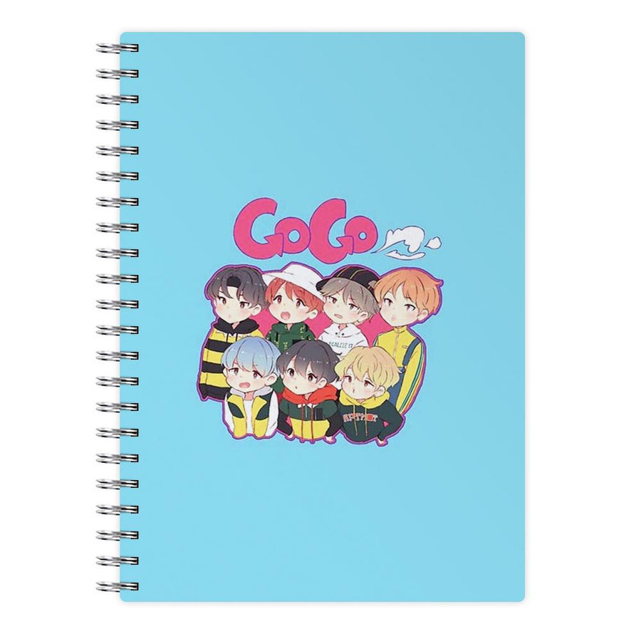 Go Go BTS Cartoon Notebook - Fun Cases