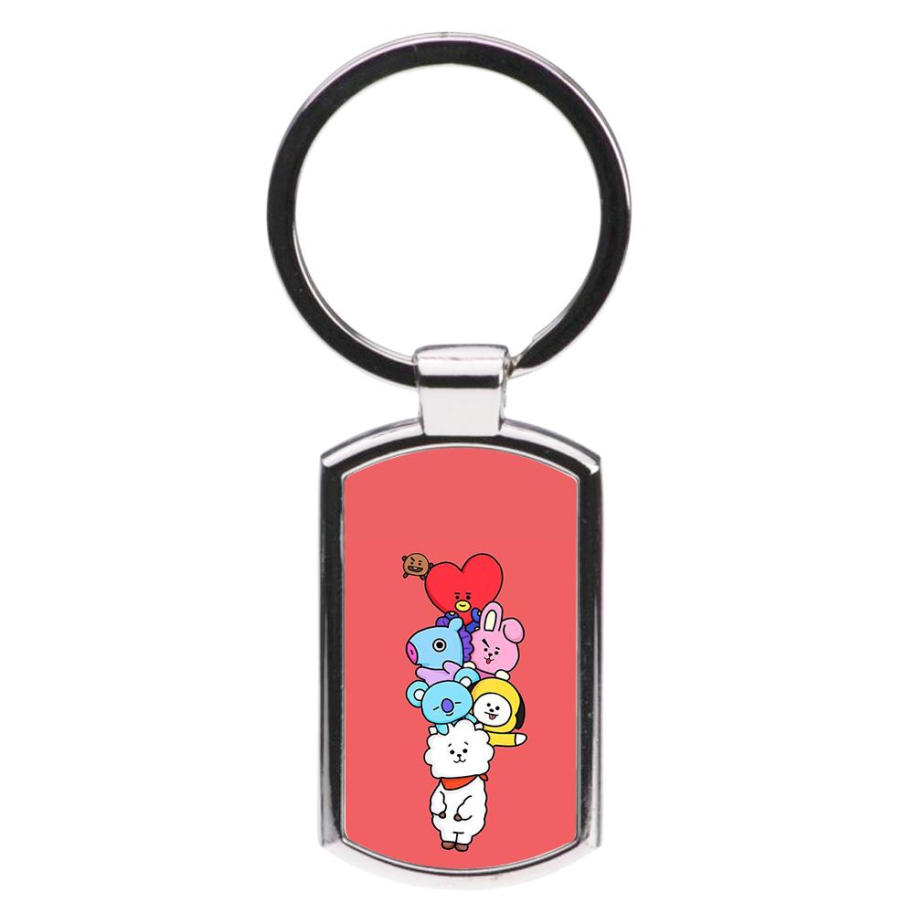 Red BT21 - RJ, Mang, Koya, Chimmy, Cooky, Shooky, Tata - BTS Luxury Keyring