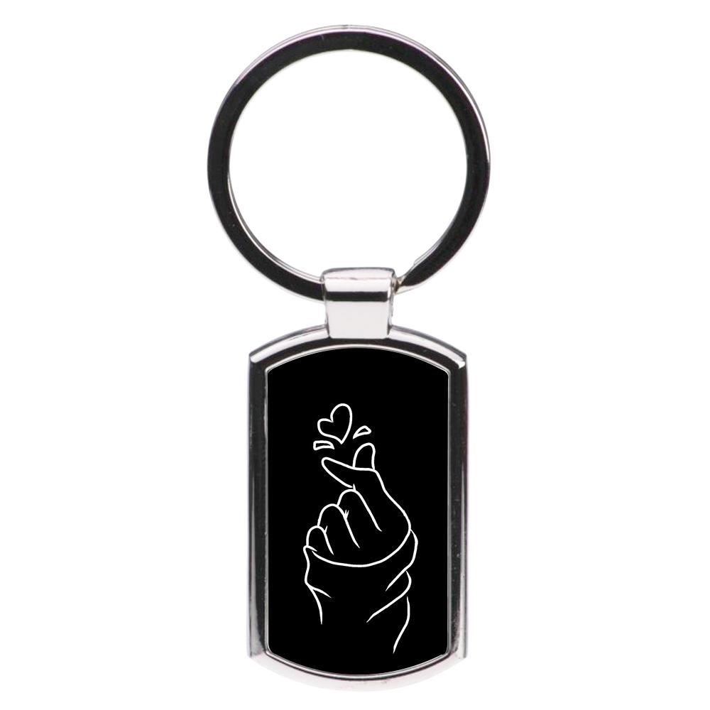 Cute Heart Finger Snap Black Luxury Keyring