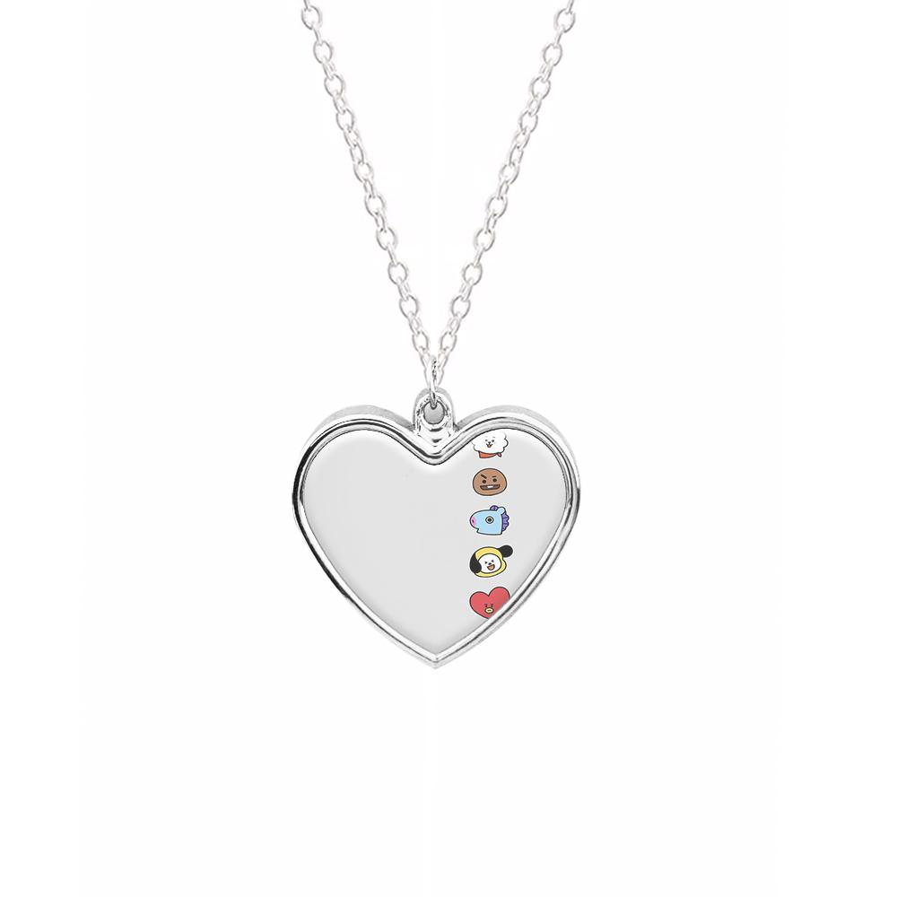 BT21 Vertical Faces - K Pop Necklace