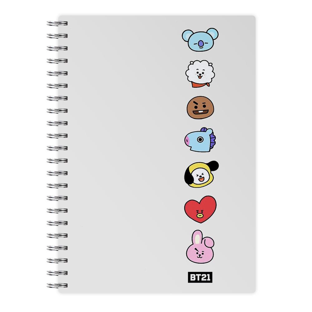 BT21 Vertical Faces - BTS Notebook