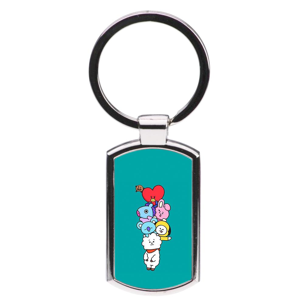 Green BT21 - RJ, Mang, Koya, Chimmy, Cooky, Shooky, Tata - BTS Luxury Keyring