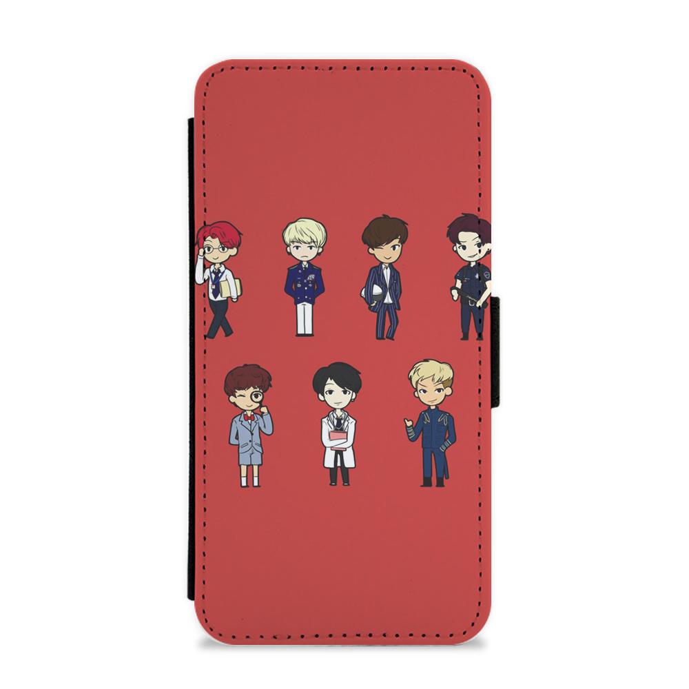 BTS Cartoons Flip / Wallet Phone Case