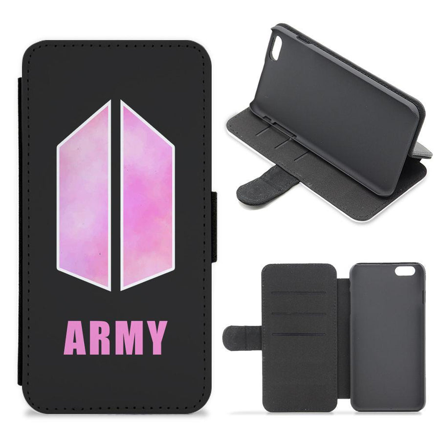 BTS Army Pink  - BTS Flip / Wallet Phone Case