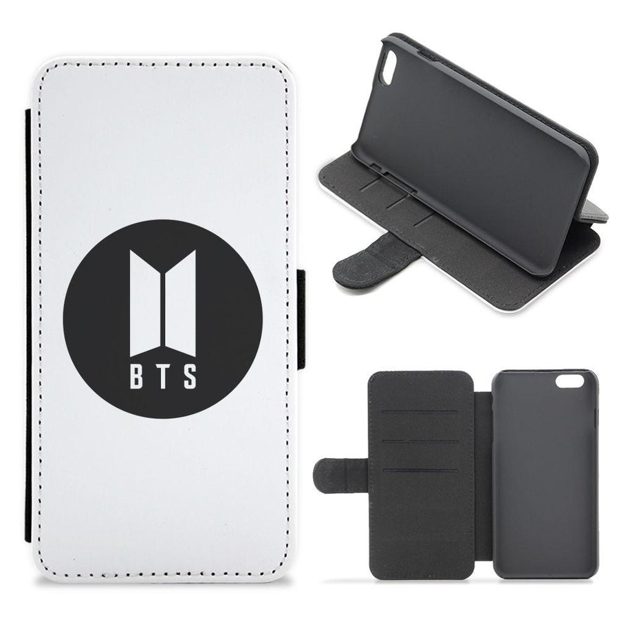 BTS logo Black - BTS Flip / Wallet Phone Case